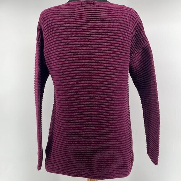 Vince Camuto Plum Burgundy Purple Long Sleeve Tunic Pull Over Sweater SM - Picture 6 of 7